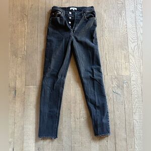 Black high waist stretch redone jeans ✔️